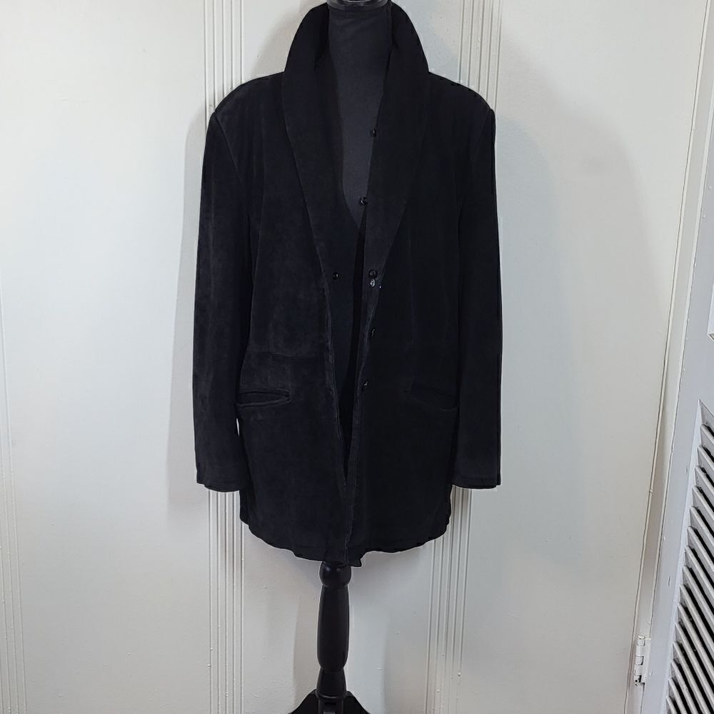 Pamela McCoy Black Sueded Leather Jacket